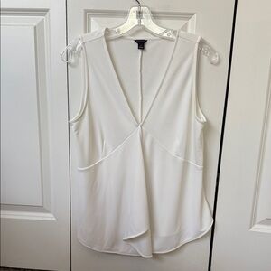 Ann Taylor Cream Ruffle Blouse